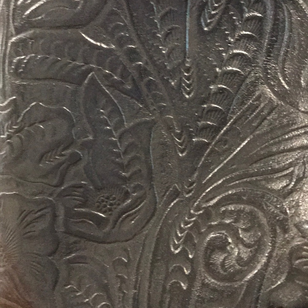 AMAZING Tooled leather hobo bag, purse, black